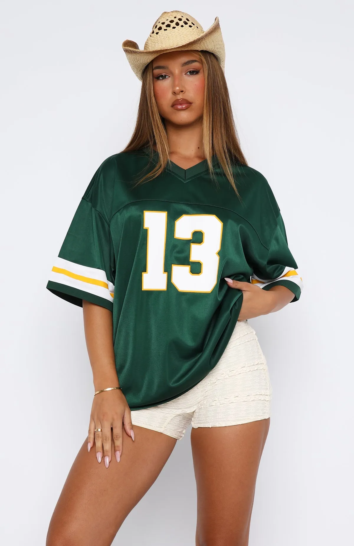 Friday Night Lights Oversized Jersey Dark Green sold by White Fox Boutique product image thumbnail 2