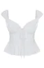 Cut You Off Poplin Top White sold by White Fox Boutique