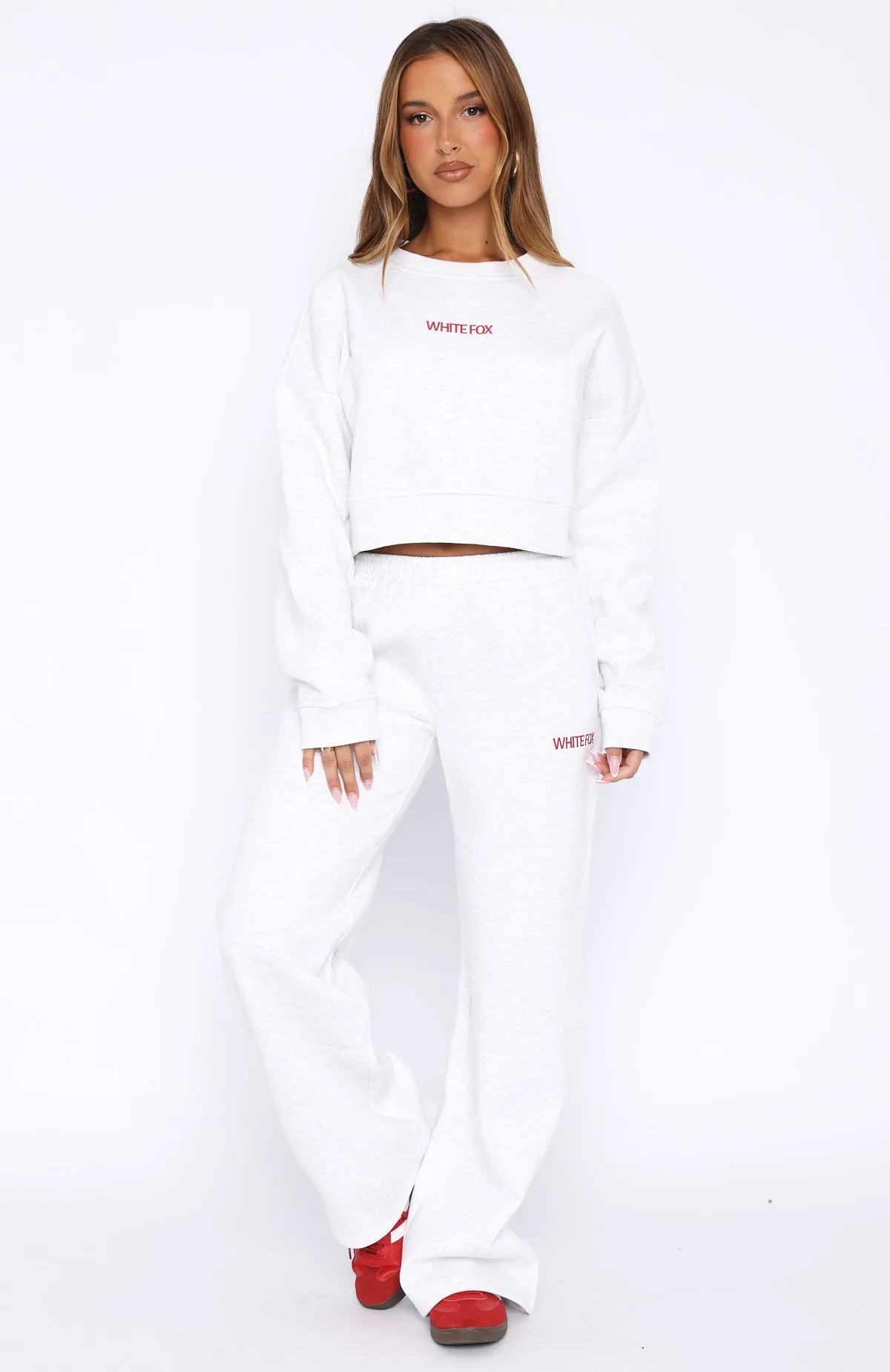 Trading Places Wide Leg Sweatpants Grey Marle sold by White Fox Boutique product image thumbnail 2