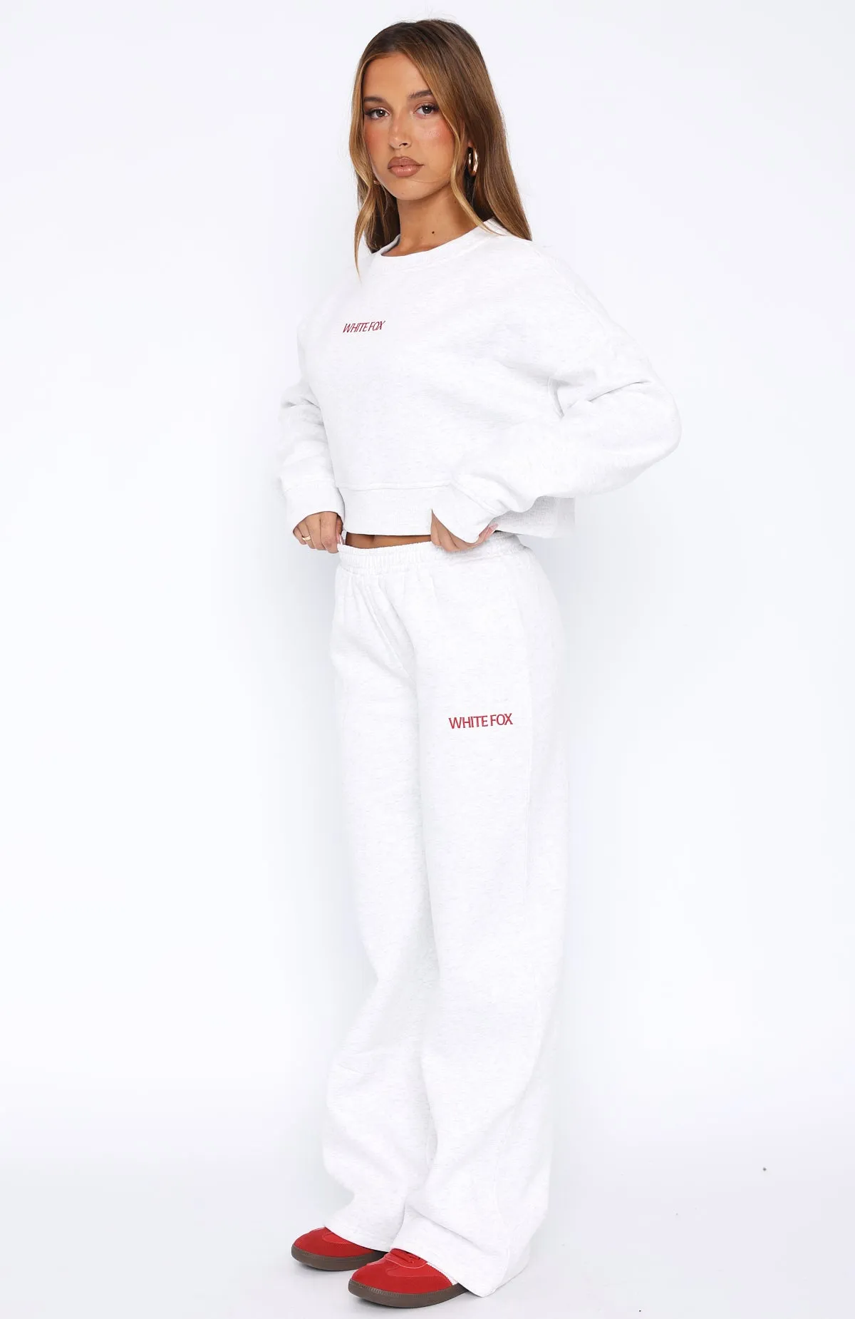 Trading Places Wide Leg Sweatpants Grey Marle sold by White Fox Boutique product image thumbnail 3