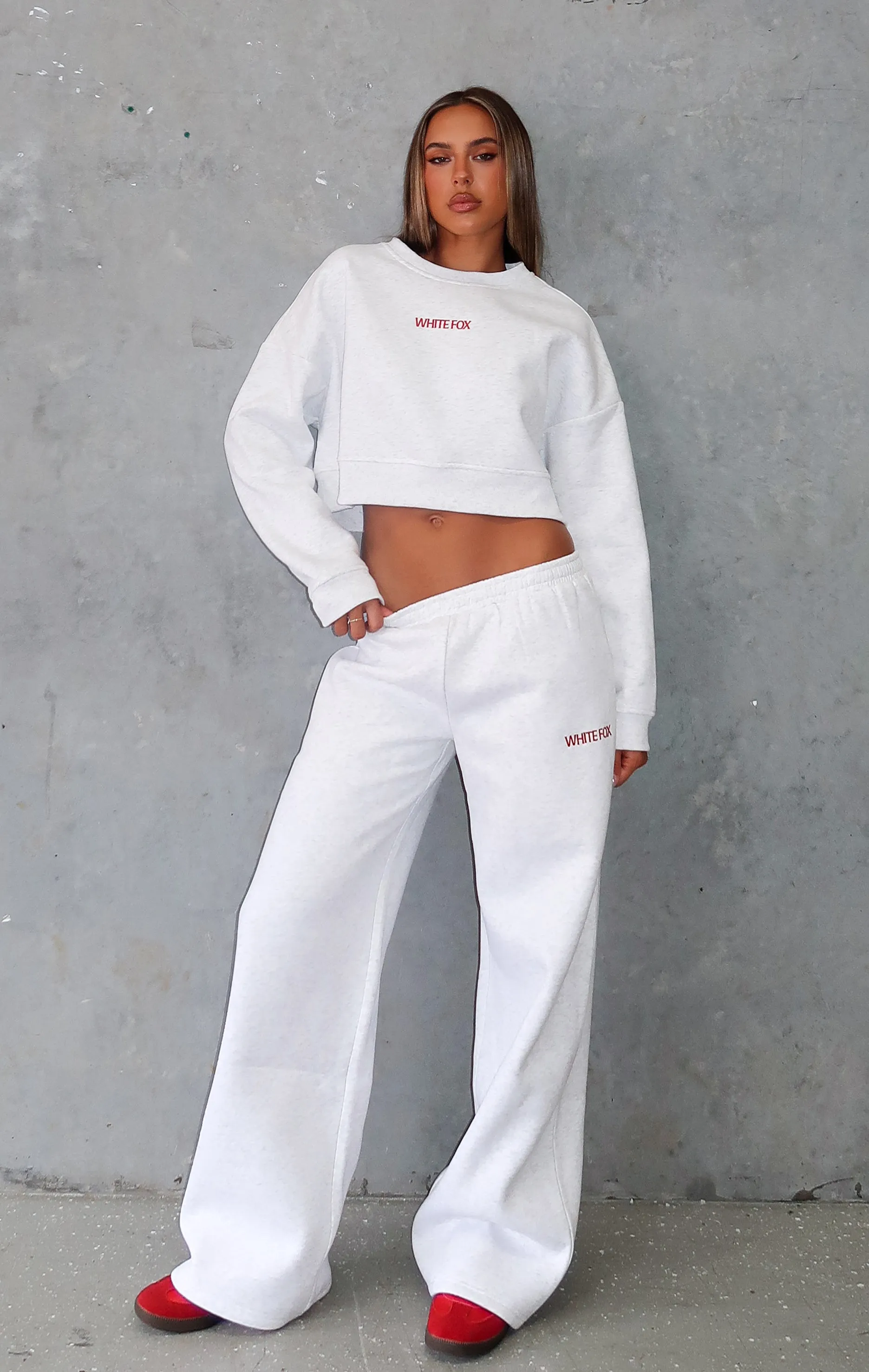 Trading Places Wide Leg Sweatpants Grey Marle sold by White Fox Boutique