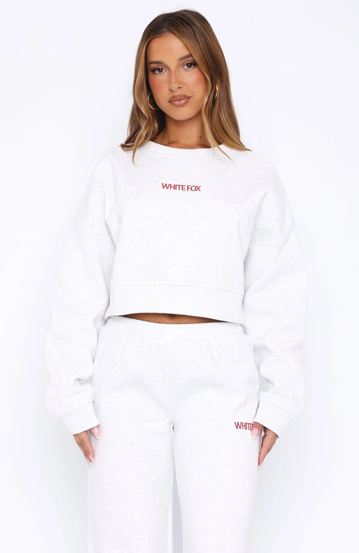 Trading Places Cropped Sweater Grey Marle sold by White Fox Boutique product image thumbnail 2