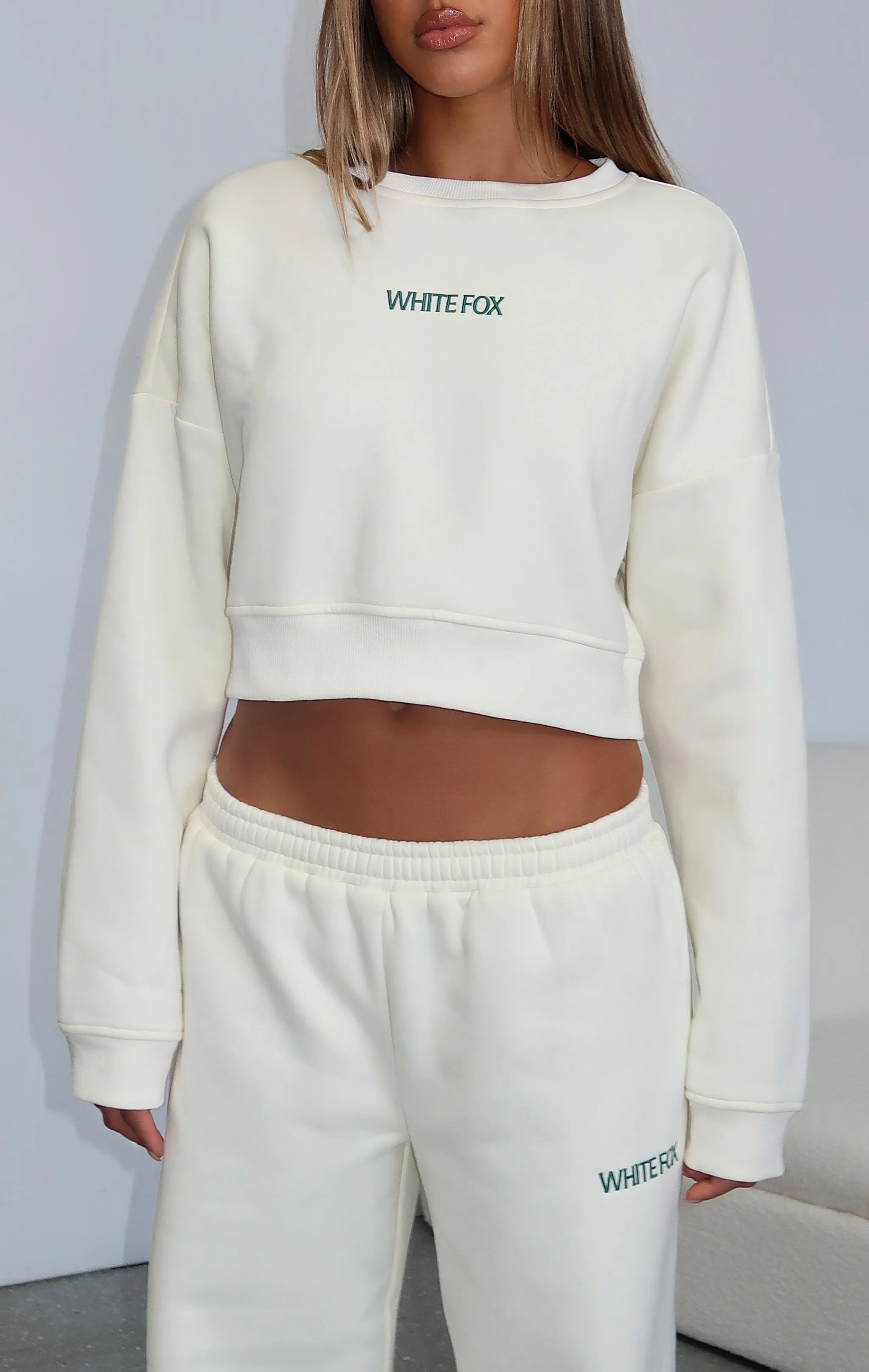 Trading Places Cropped Sweater Cream sold by White Fox Boutique