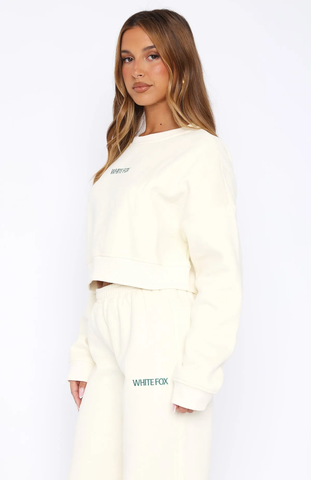 Trading Places Cropped Sweater Cream sold by White Fox Boutique product image thumbnail 3