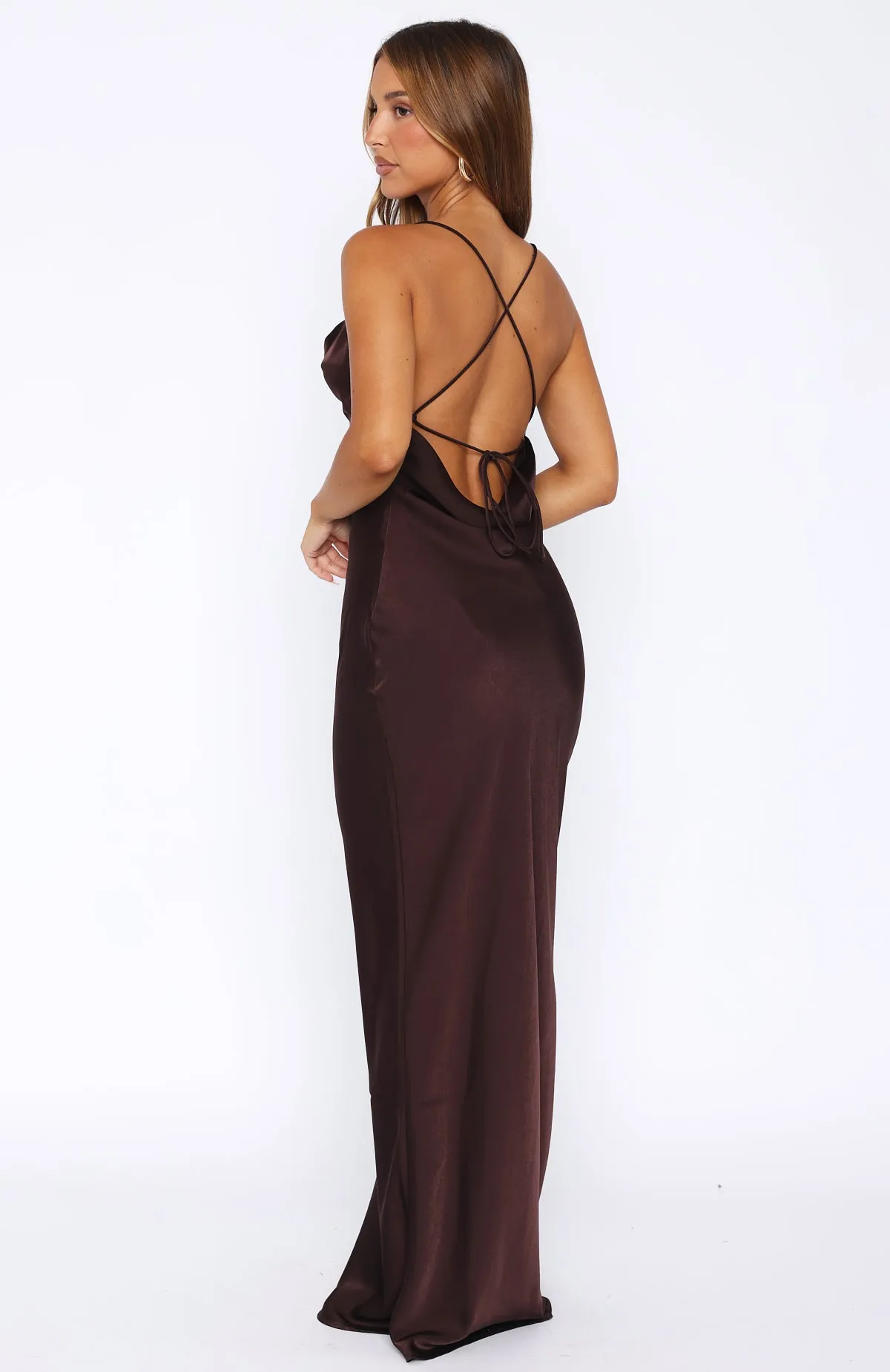 Over My Head Maxi Dress Chocolate sold by White Fox Boutique product image thumbnail 4