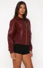 Might Cause Trouble PU Bomber Jacket Burgundy sold by White Fox Boutique