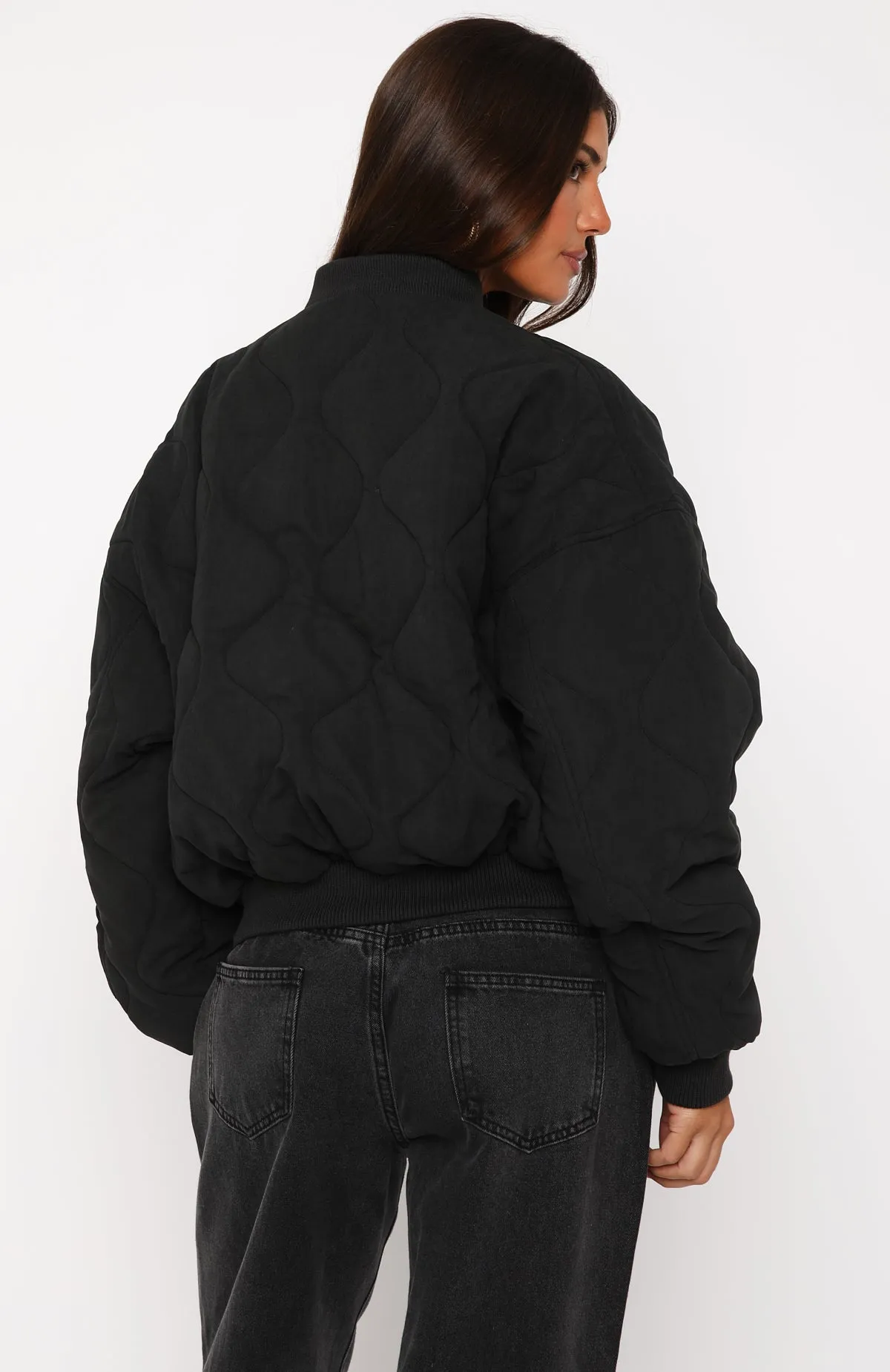 Soft Love Bomber Jacket Black sold by White Fox Boutique product image thumbnail 5