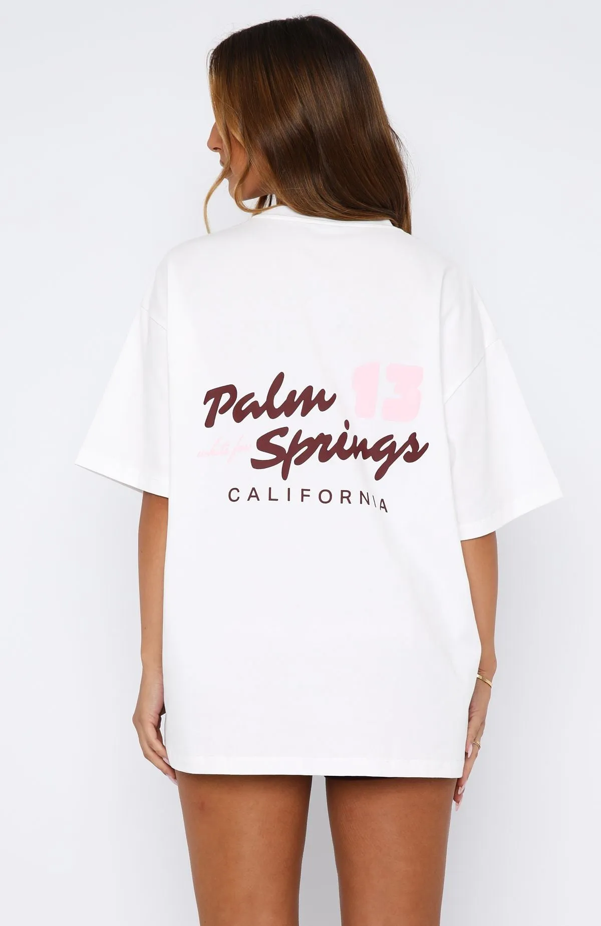 Palm Springs Edition Oversized Tee White sold by White Fox Boutique product image thumbnail 4