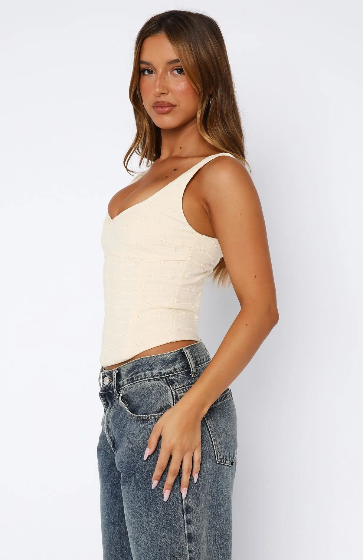 Staring At You Bustier Cream sold by White Fox Boutique product image thumbnail 3