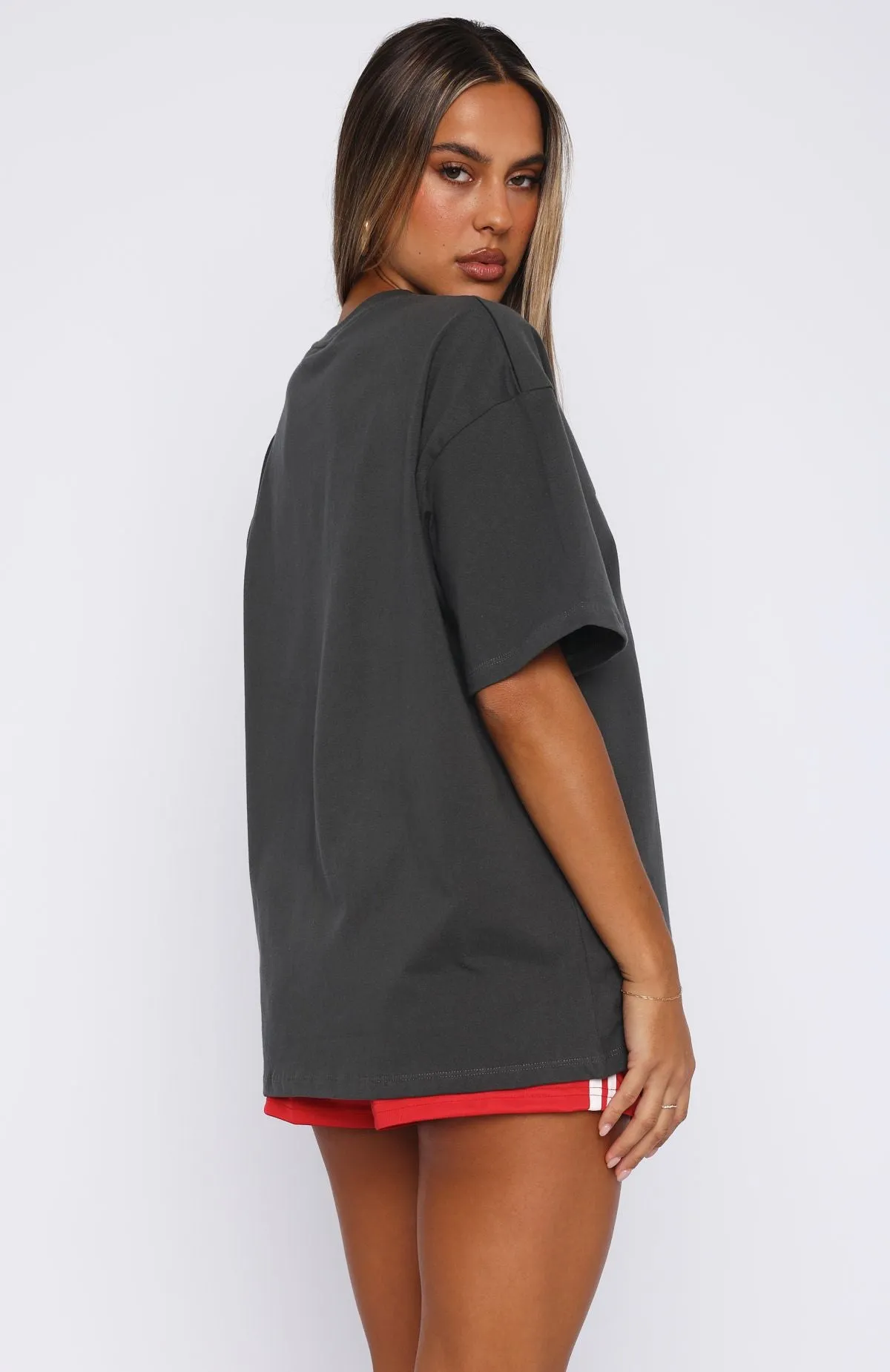 She's Too Nice Oversized Tee Charcoal sold by White Fox Boutique product image thumbnail 4
