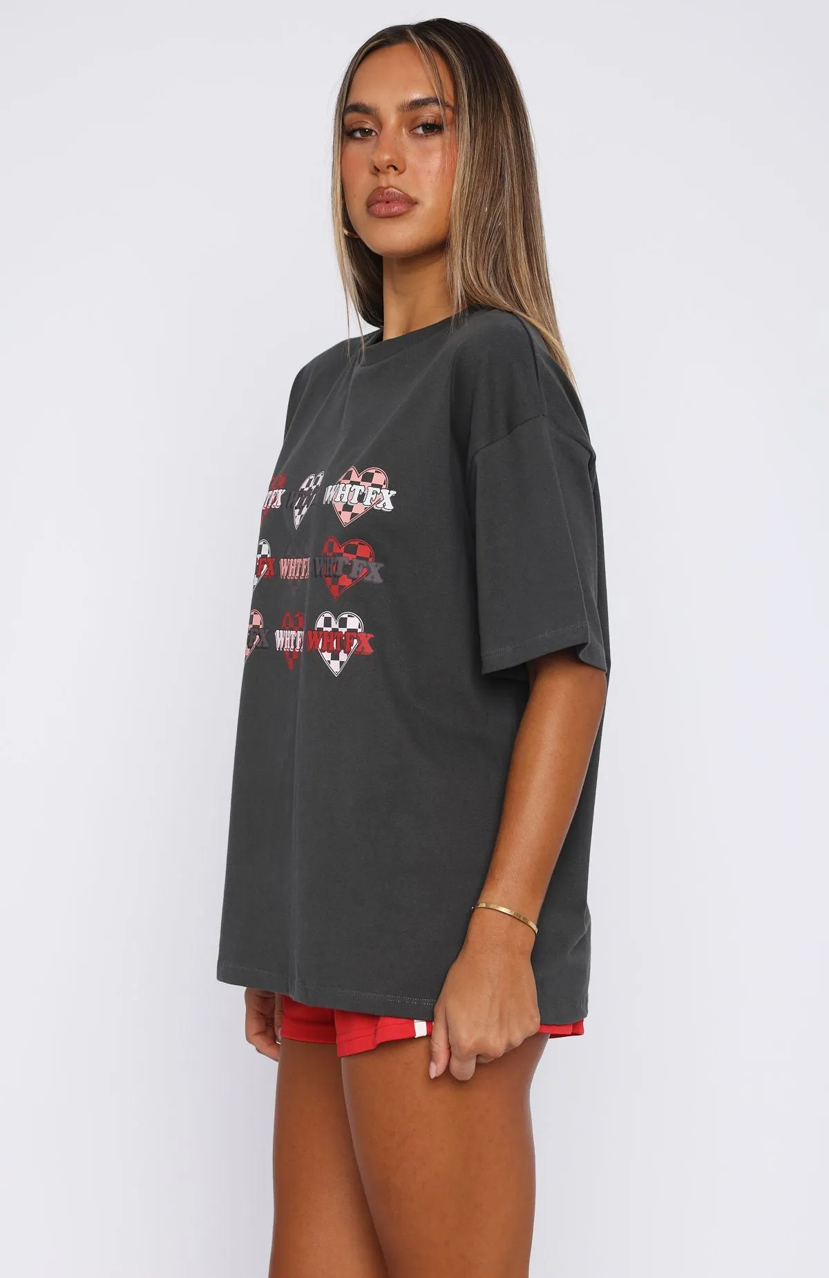She's Too Nice Oversized Tee Charcoal sold by White Fox Boutique product image thumbnail 3
