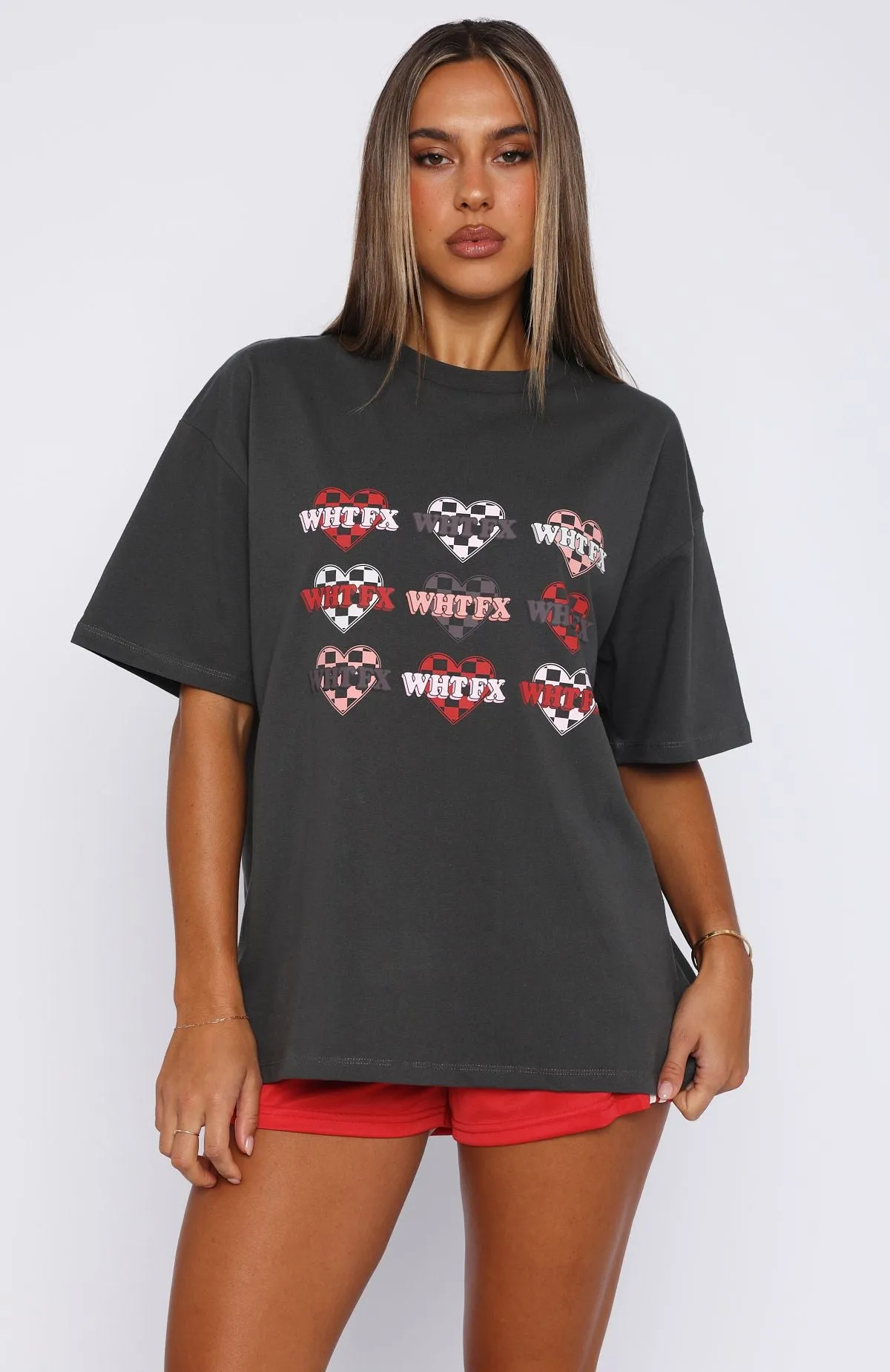 She's Too Nice Oversized Tee Charcoal sold by White Fox Boutique product image thumbnail 2