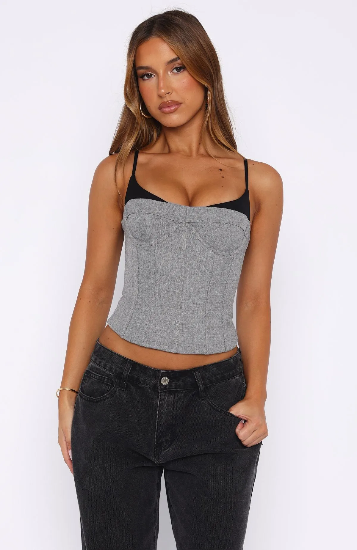 Atomic Heart Bustier Grey sold by White Fox Boutique product image thumbnail 2