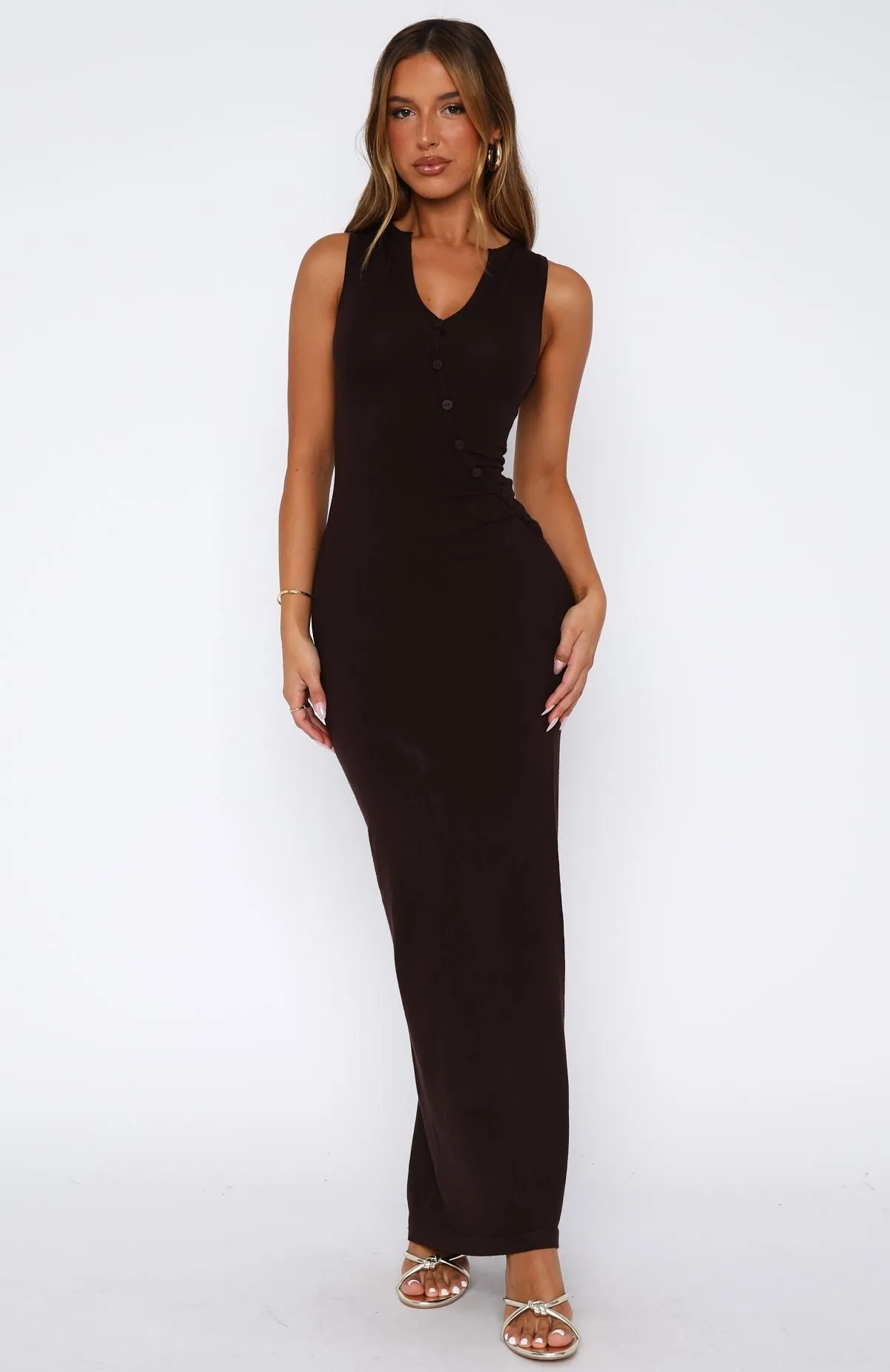 She's Back Maxi Dress Espresso sold by White Fox Boutique product image thumbnail 2