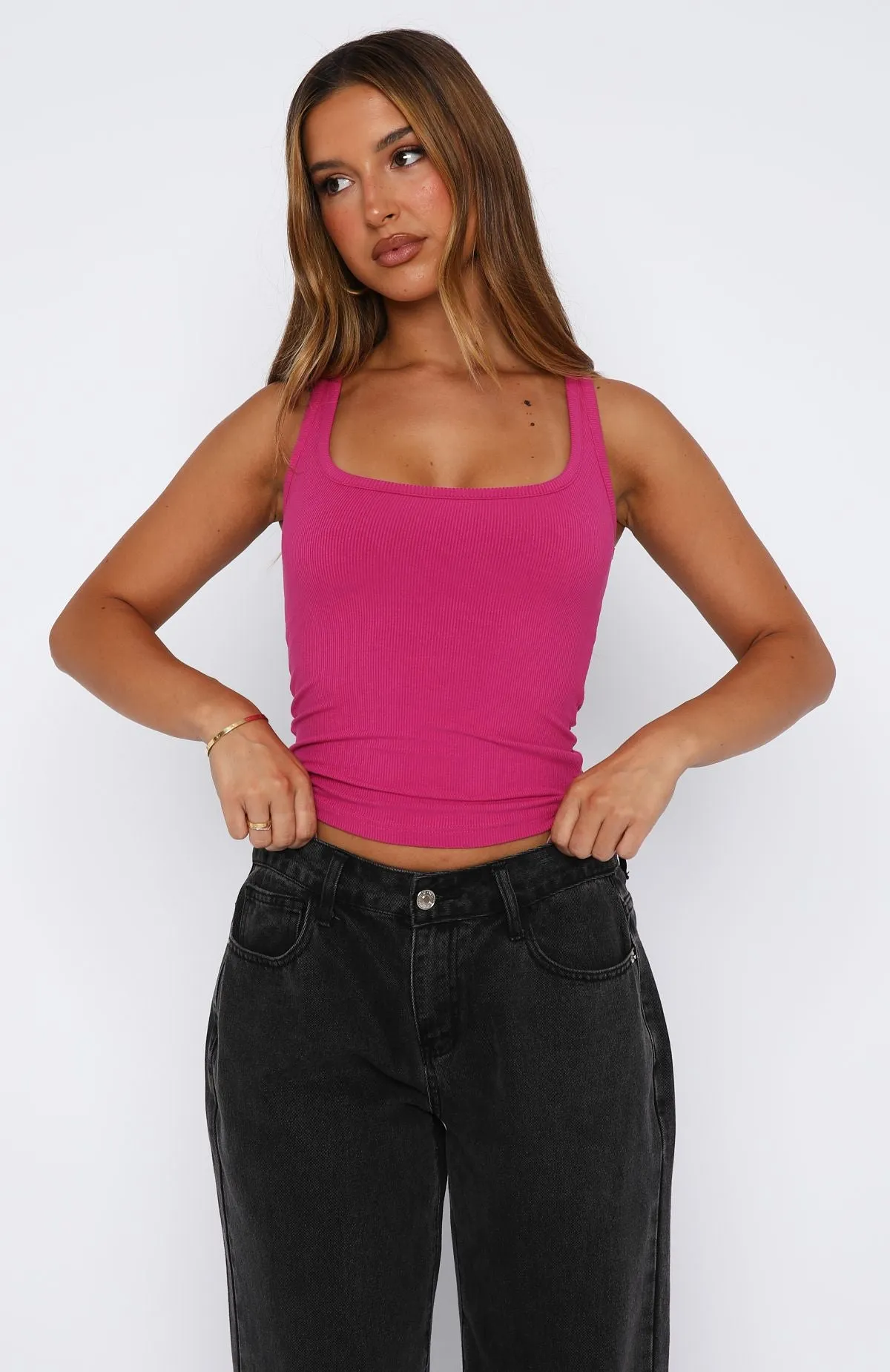 Filled With Life Ribbed Tank Berry sold by White Fox Boutique product image thumbnail 2