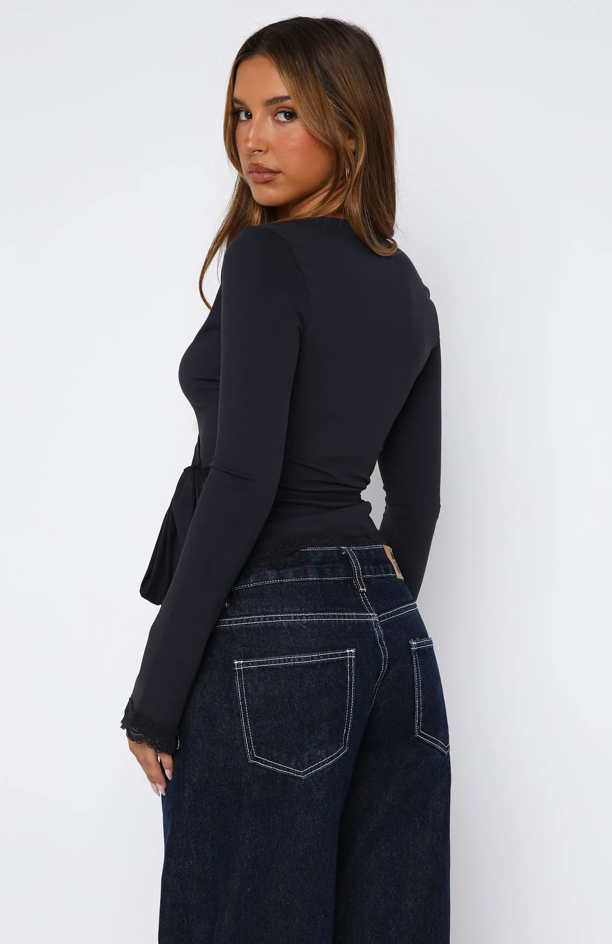 Cater To You Long Sleeve Top Dark Navy sold by White Fox Boutique product image thumbnail 4