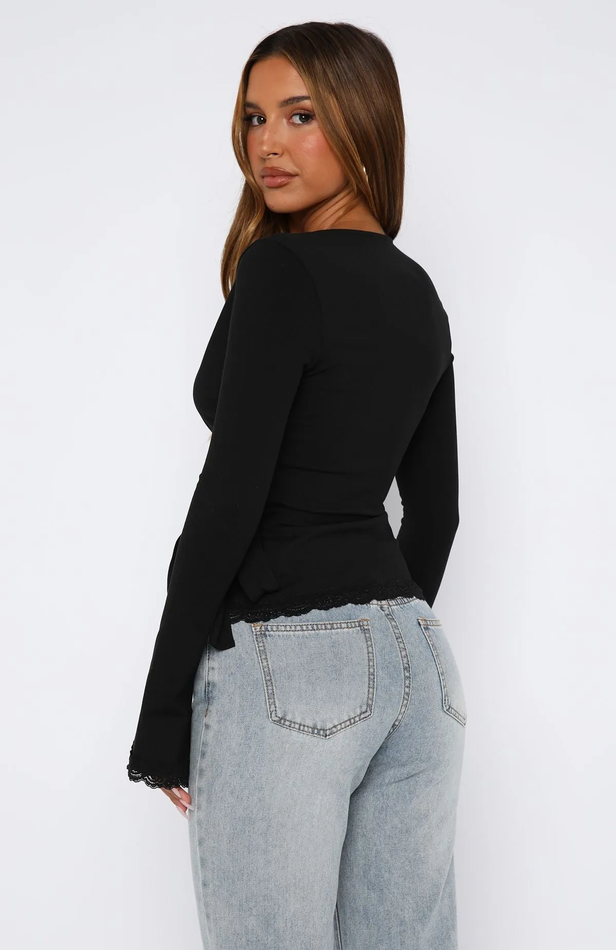 Cater To You Long Sleeve Top Black sold by White Fox Boutique product image thumbnail 4