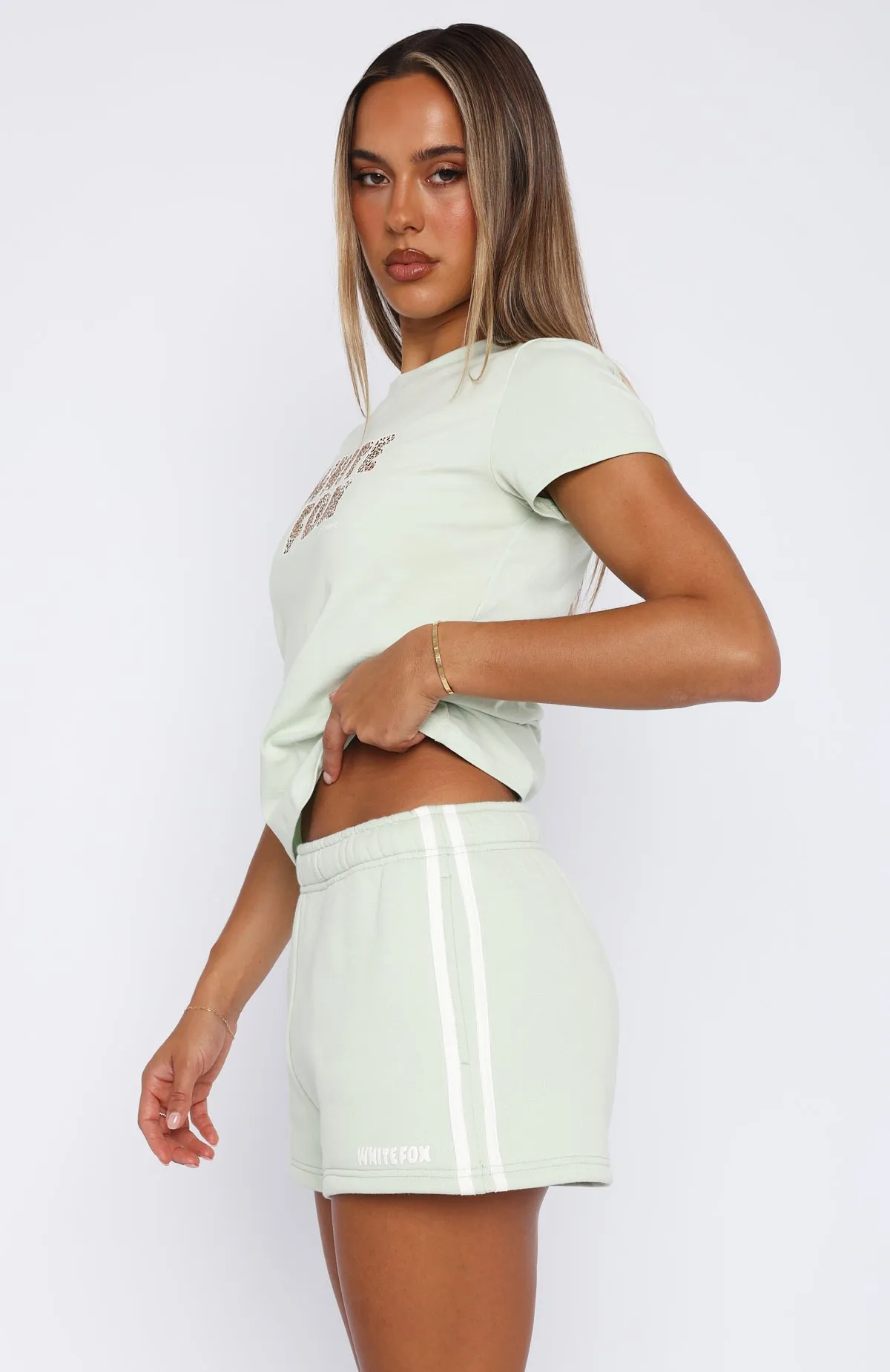 11th Street Out & About Lounge Shorts Iced Matcha sold by White Fox Boutique product image thumbnail 4