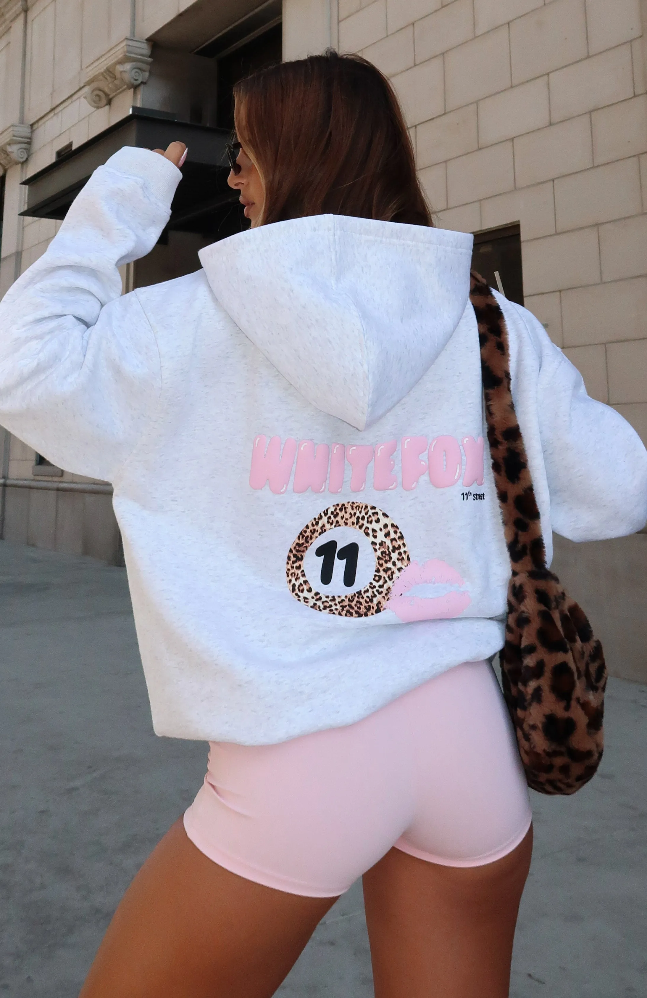 11th Street She's So Lucky Oversized Hoodie Leopard Splice sold by White Fox Boutique