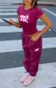 11th Street Sweet Kisses Sweatpants Very Berry sold by White Fox Boutique