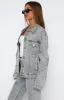 Zoe Oversized Denim Jacket Light Blue Acid sold by White Fox Boutique
