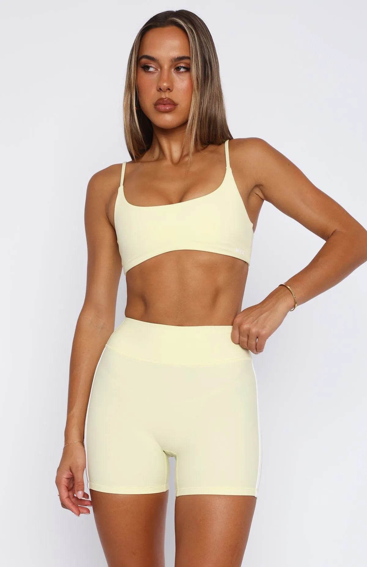 Motivate You Sports Bra Lemon sold by White Fox Boutique product image thumbnail 2