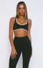 I'll Prove It Sports Crop Forest/Cream sold by White Fox Boutique