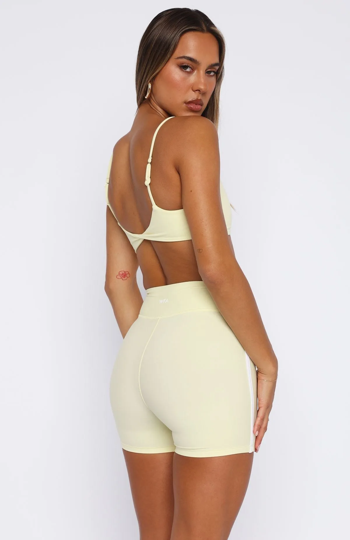 Go Faster High Waisted Shorts Lemon/White sold by White Fox Boutique product image thumbnail 4