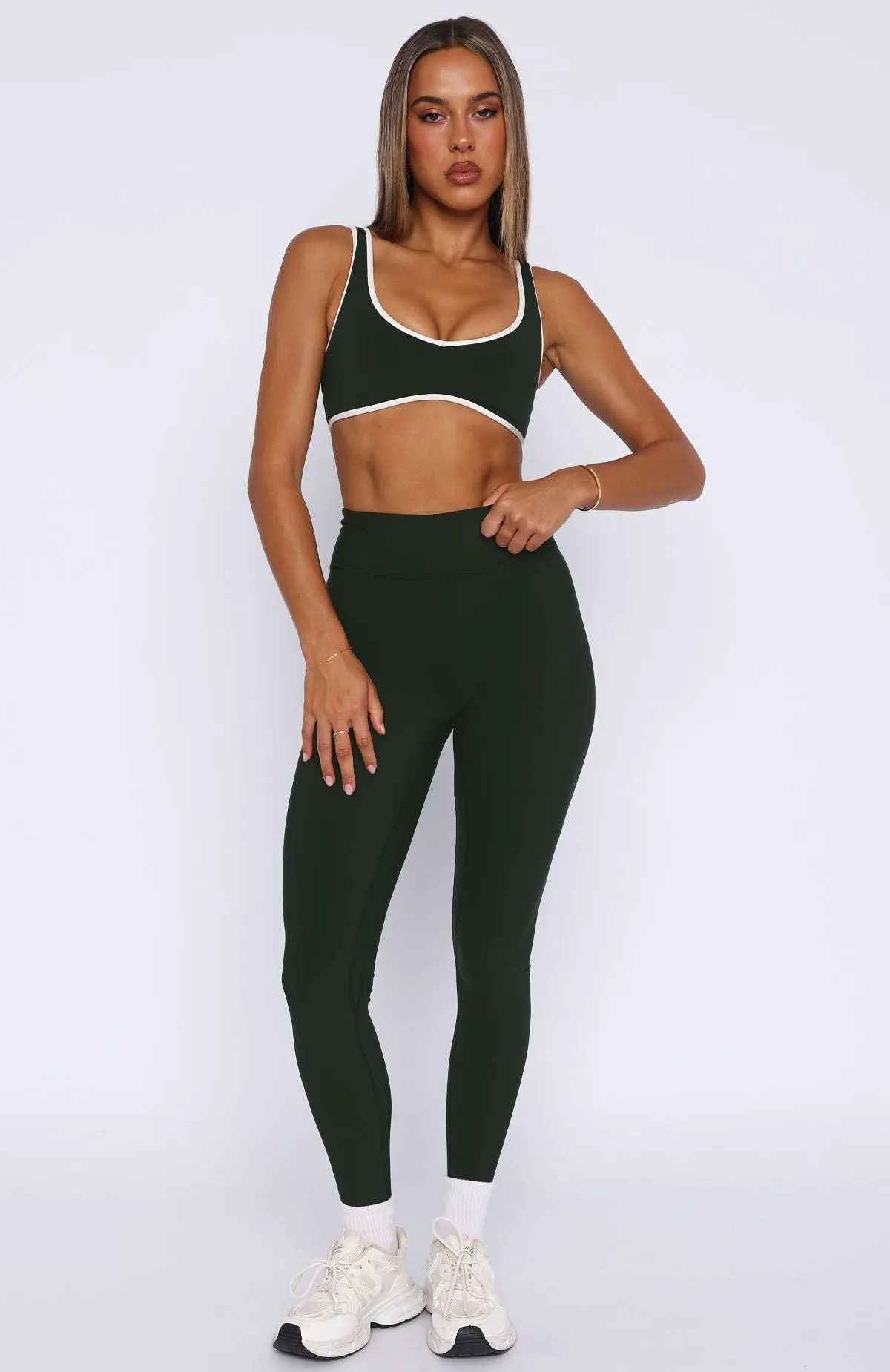 Go Getter High Waisted Leggings Forest sold by White Fox Boutique product image thumbnail 2