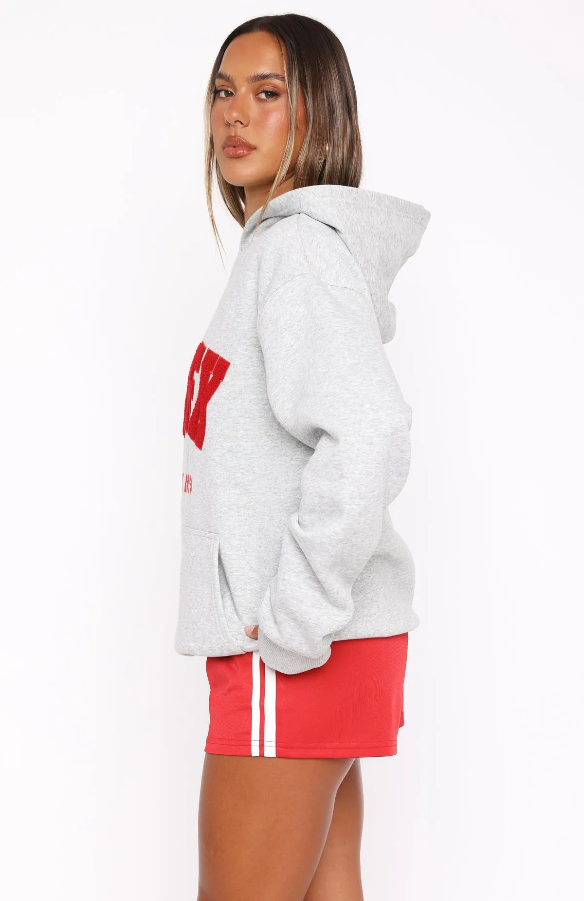 Give It Away Oversized Hoodie Dark Grey Marle sold by White Fox Boutique product image thumbnail 3