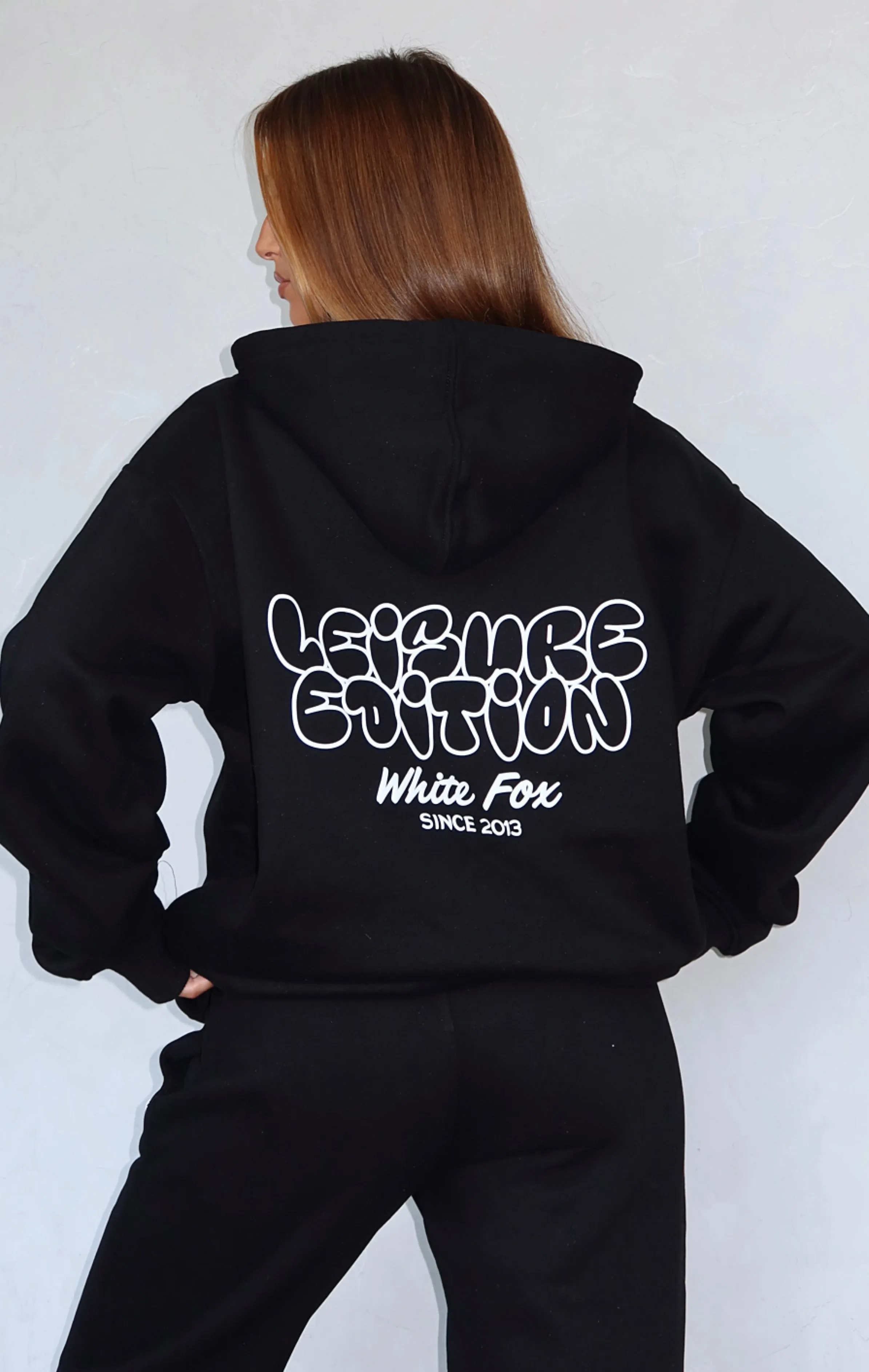 Leisure Edition Oversized Hoodie Black sold by White Fox Boutique
