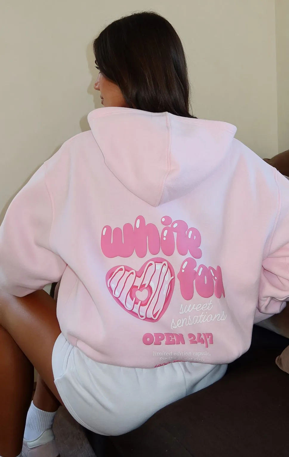 Sweet Sensations Oversized Hoodie Pink sold by White Fox Boutique