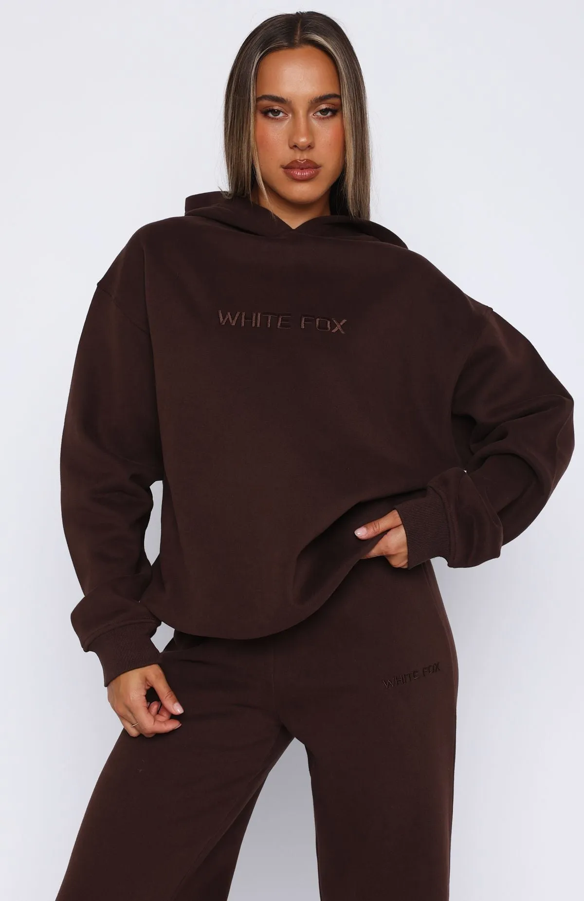 Stay Lifted Oversized Hoodie Bitter Chocolate sold by White Fox Boutique product image thumbnail 2