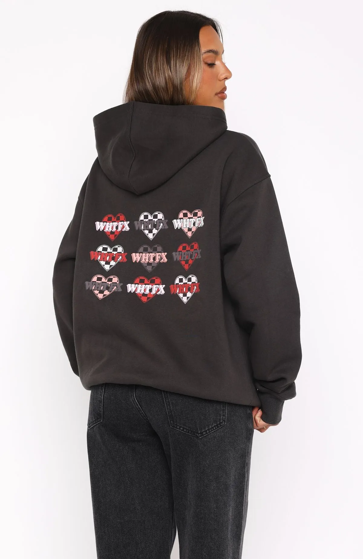 She's Too Nice Oversized Hoodie Charcoal sold by White Fox Boutique product image thumbnail 4