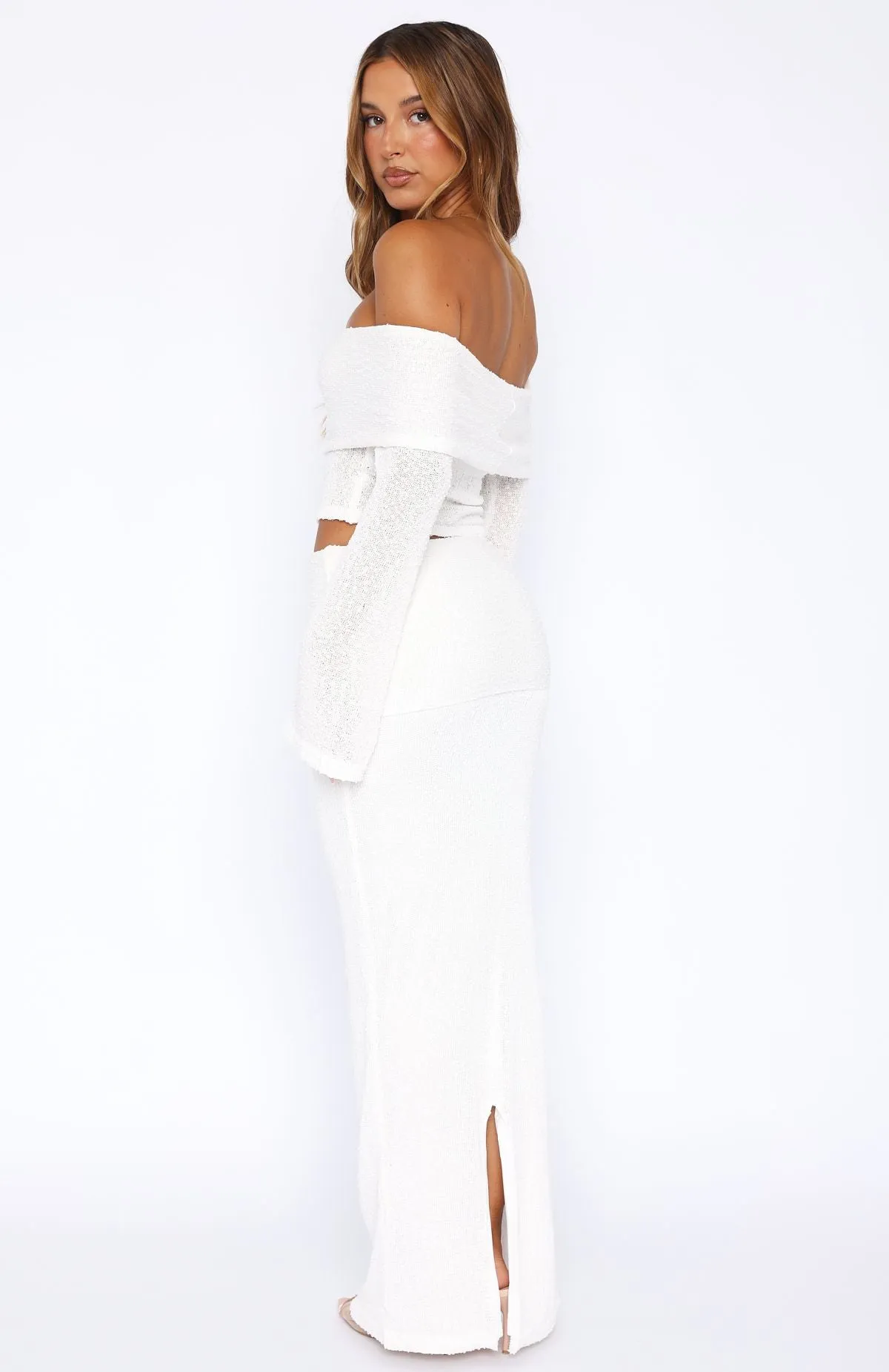 In Too Deep Knit Maxi Skirt White sold by White Fox Boutique product image thumbnail 4