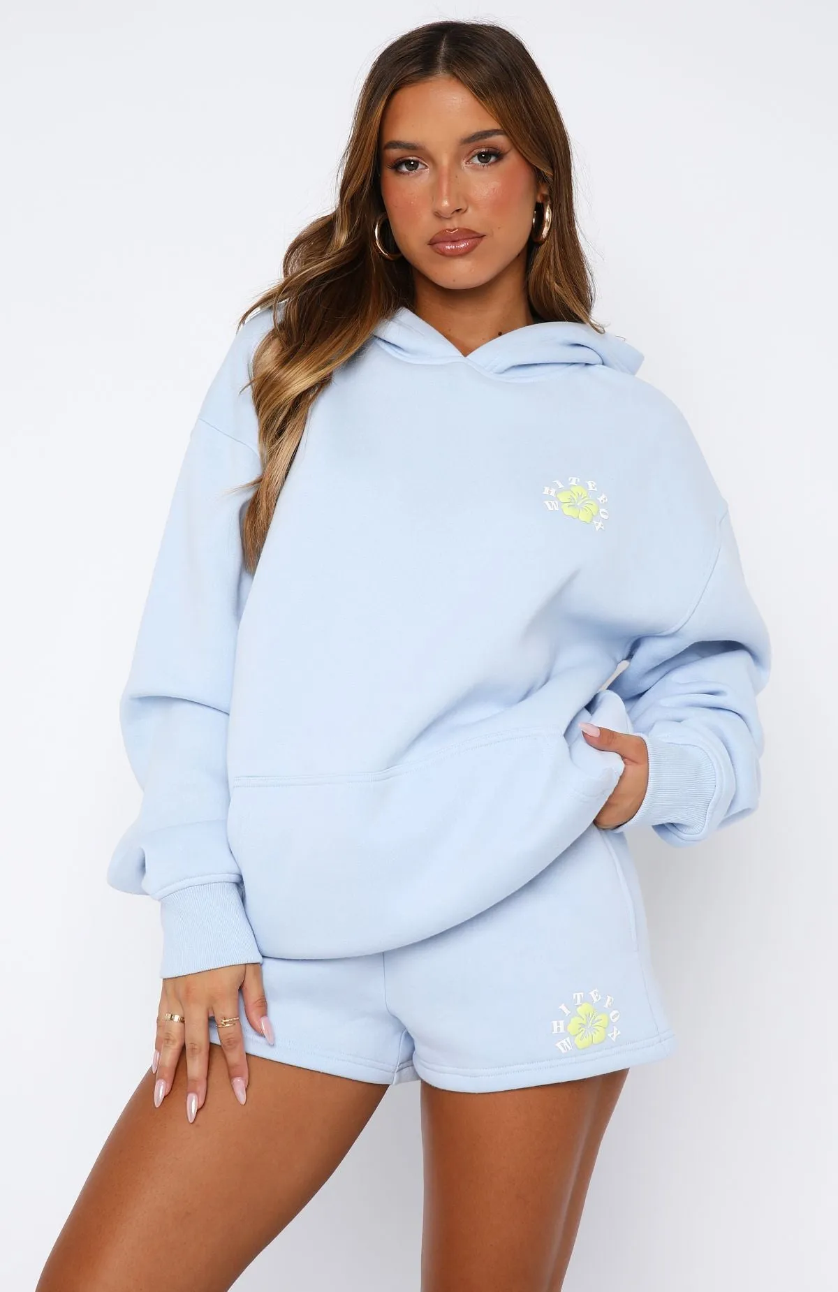 Keep Blooming Oversized Hoodie Blue sold by White Fox Boutique product image thumbnail 2