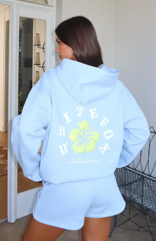 Keep Blooming Oversized Hoodie Blue sold by White Fox Boutique