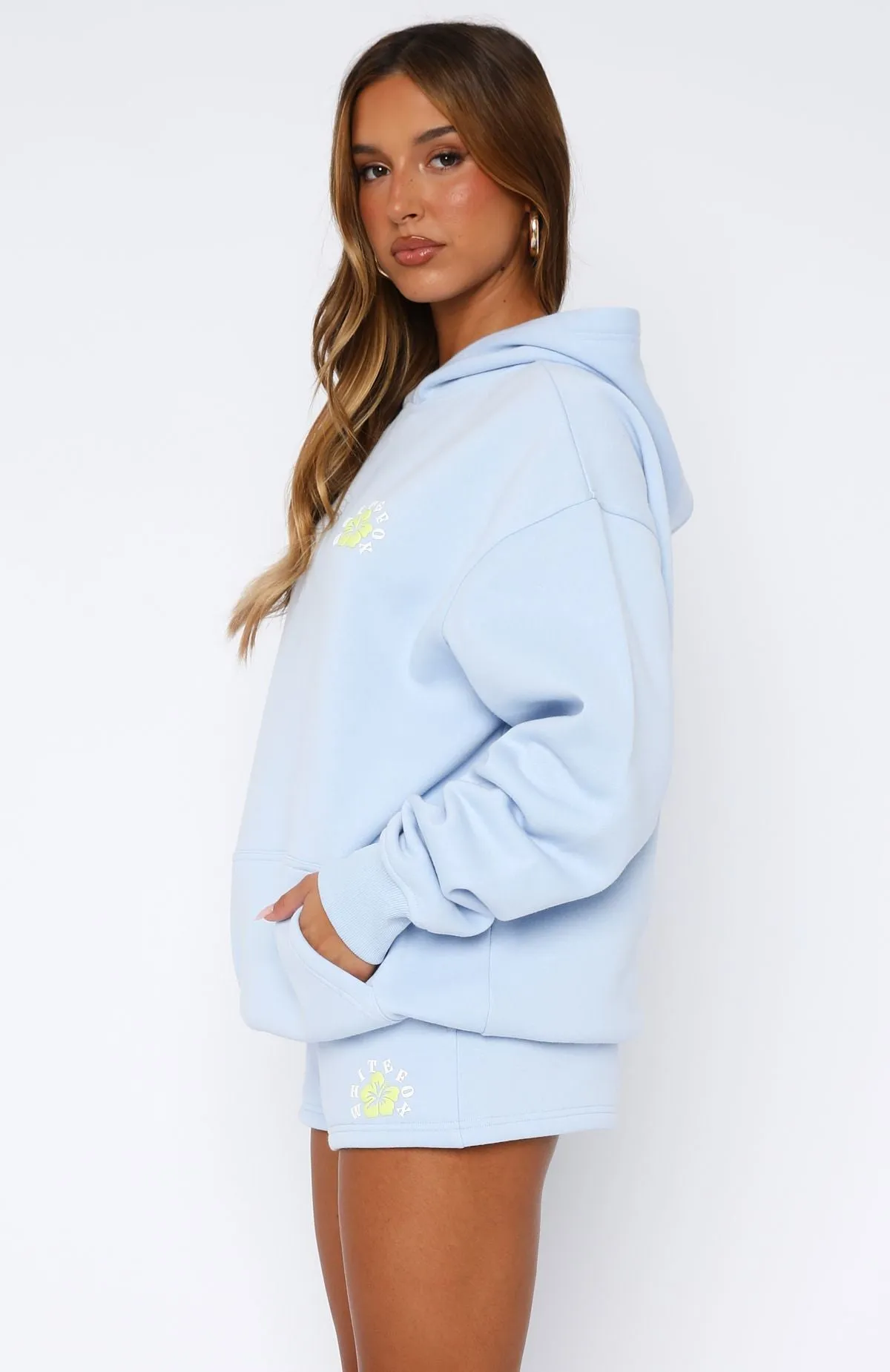 Keep Blooming Oversized Hoodie Blue sold by White Fox Boutique product image thumbnail 3