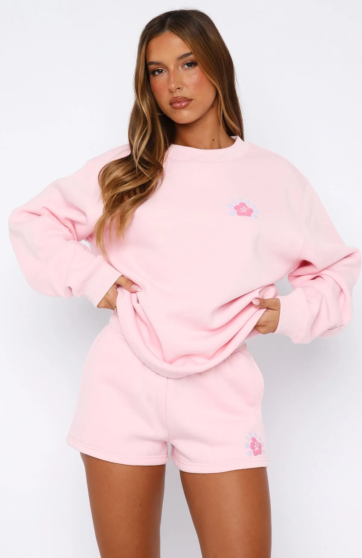 Keep Blooming Lounge Shorts Pink sold by White Fox Boutique product image thumbnail 2