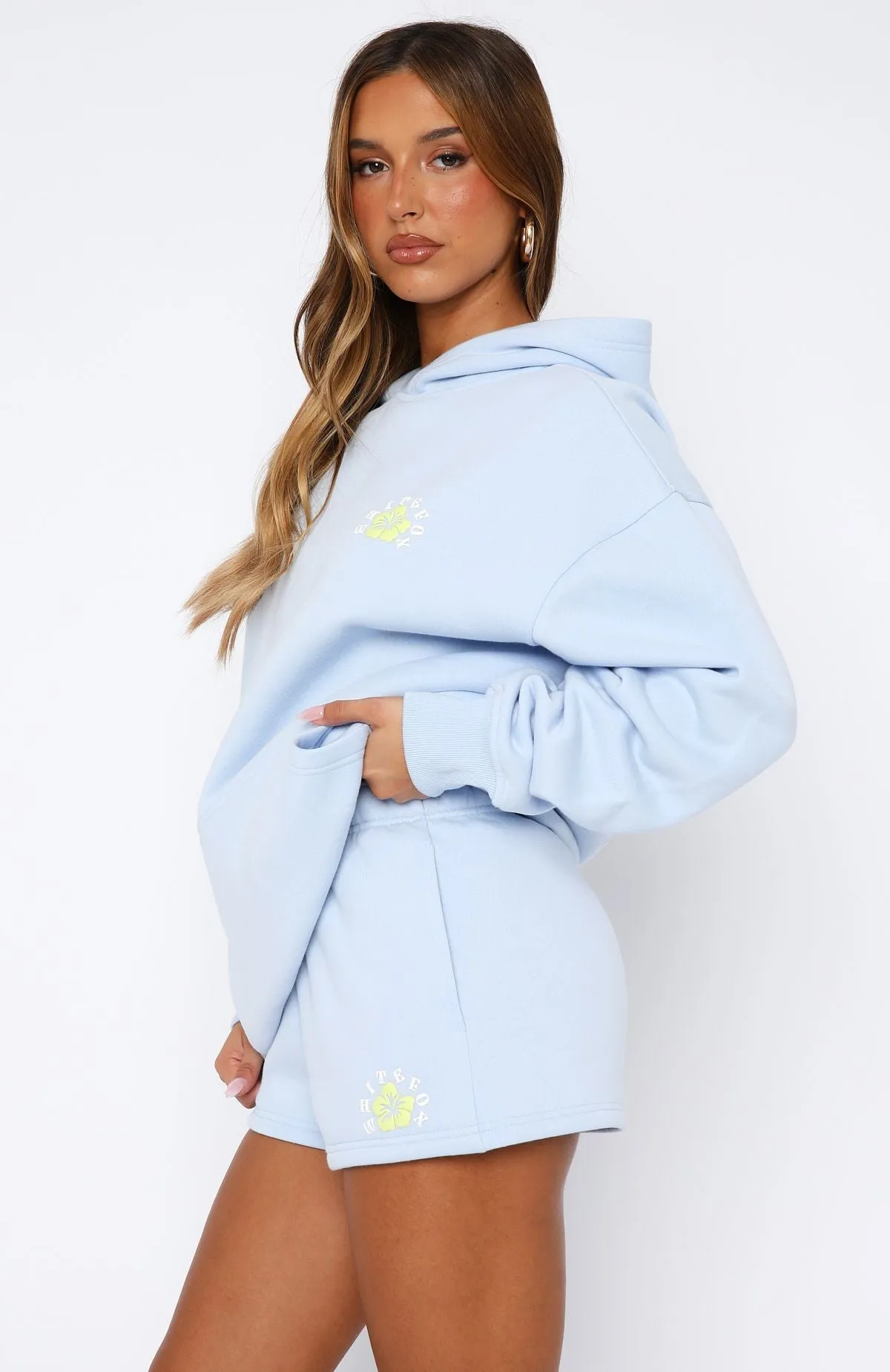 Keep Blooming Lounge Shorts Blue sold by White Fox Boutique product image thumbnail 3