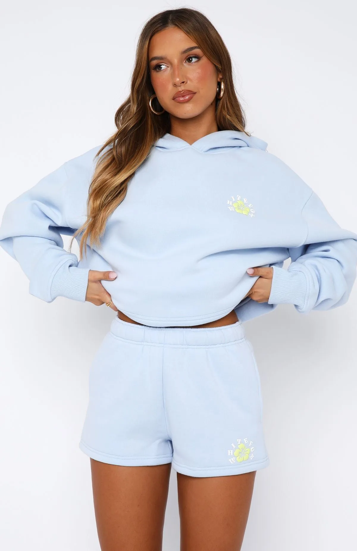 Keep Blooming Lounge Shorts Blue sold by White Fox Boutique product image thumbnail 2