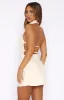 Just Small Talk Halter Mini Dress Pearl sold by White Fox Boutique