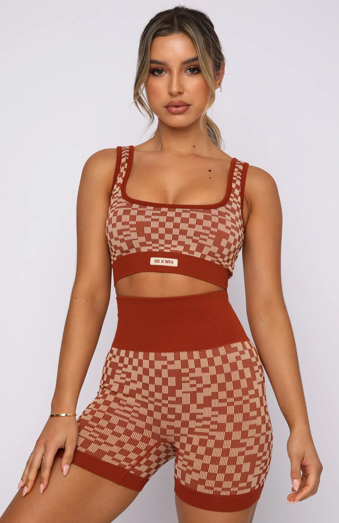 Mojave Seamless Sports Bra Burnt Clay Mirage sold by White Fox Boutique product image thumbnail 2