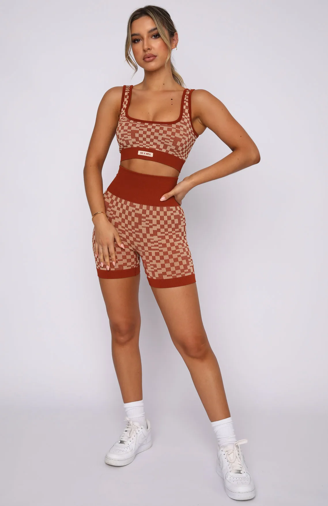 Mojave Seamless Sports Bra Burnt Clay Mirage sold by White Fox Boutique product image thumbnail 5