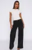 Elena Low Rise Wide Leg Jeans Black Acid sold by White Fox Boutique