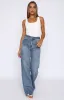 Alana High Waisted Straight Leg Jeans Mid Blue sold by White Fox Boutique