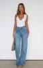Alana High Waisted Straight Leg Jeans Mid Blue sold by White Fox Boutique