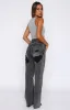 Alana High Waisted Straight Leg Jeans Grey Acid sold by White Fox Boutique