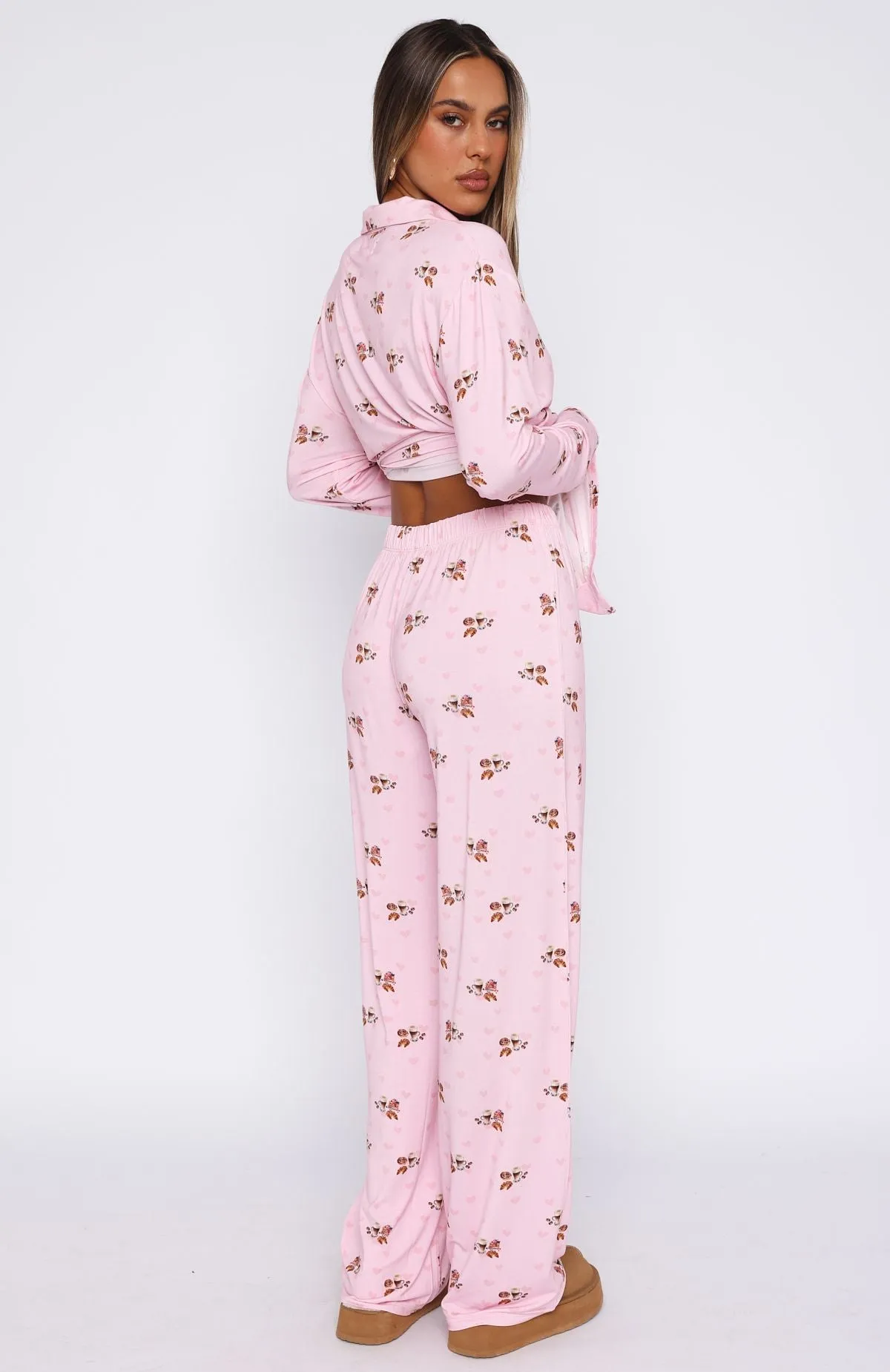 Pillow Talk Printed Long Sleeve Pyjama Set Candy Breakfast sold by White Fox Boutique product image thumbnail 4
