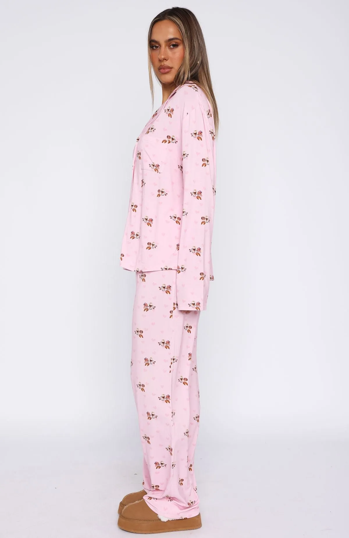 Pillow Talk Printed Long Sleeve Pyjama Set Candy Breakfast sold by White Fox Boutique product image thumbnail 3